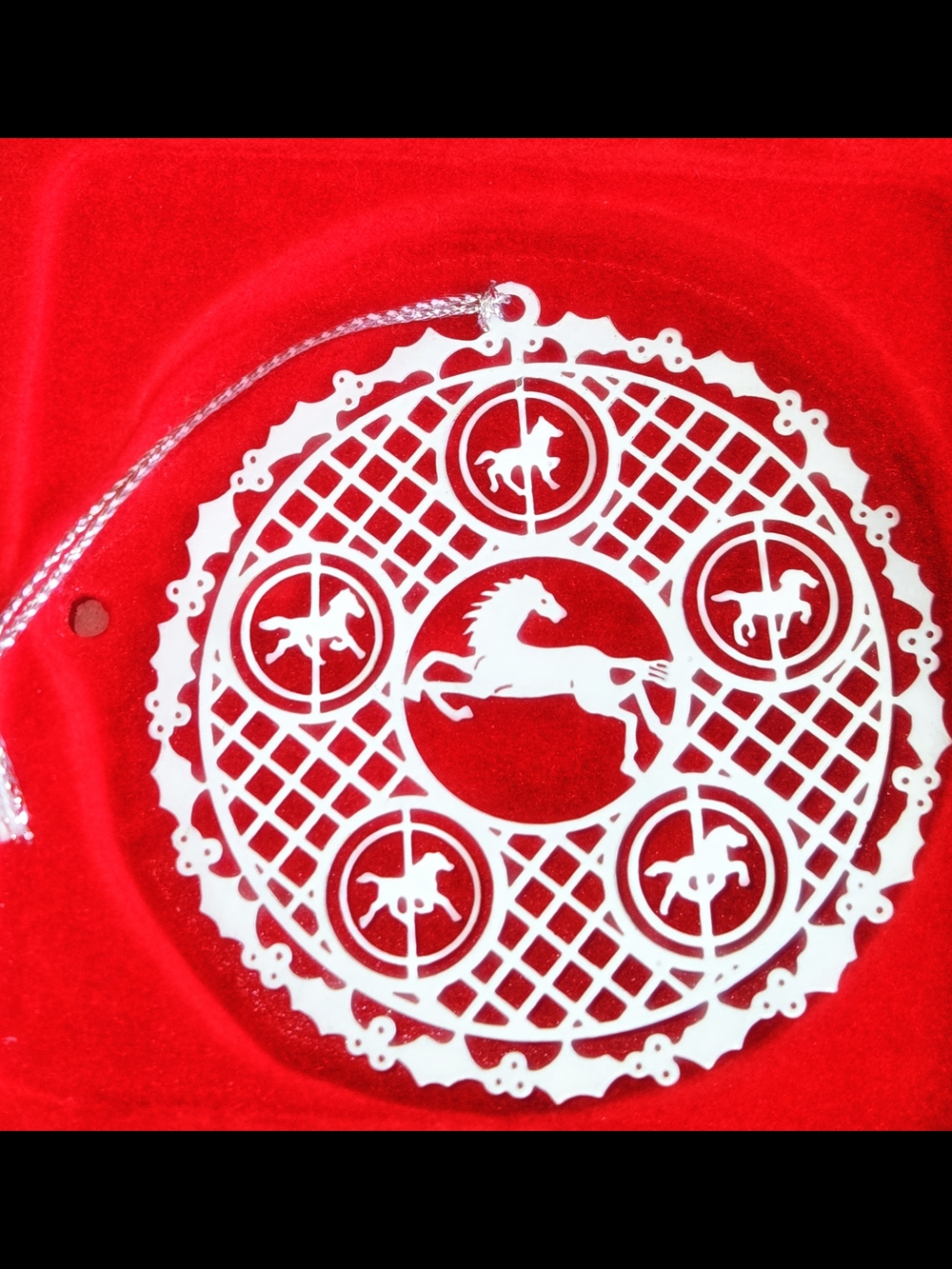 Russ White Galloping Horse Metal Holiday Ornament